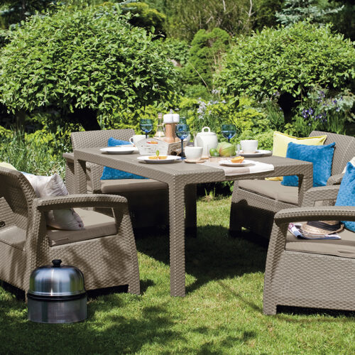 Садовая мебель Corfu Fiesta (Корфу Фиеста) Set (2 дивана, 2 кресла, стол), капучино