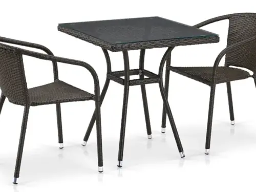 Комплект обеденной мебели из ротанга T282BNT/Y137C-W53 Brown 2Pcs