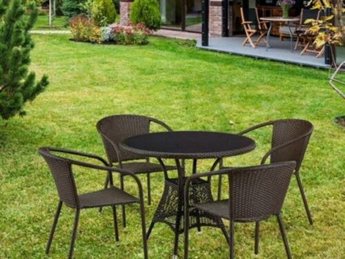 Обеденная группа из ротанга T707ANS/Y137C-W53 4 Pcs Brown