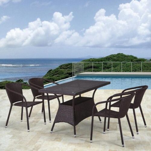 Уличный комплект мебели из ротанга T198D/Y137C-W53 Brown 4Pcs