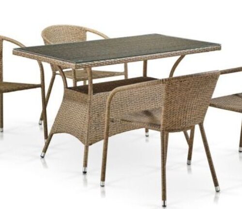 Комплект мебели для веранды T198D/Y137B-W56 Light Brown (4+1)
