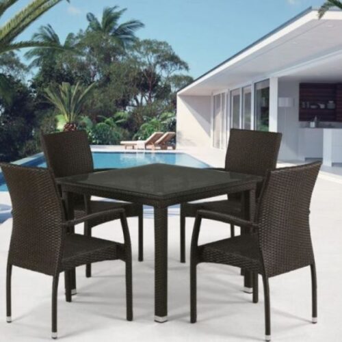 Уличная мебель T257A/Y379A-W53 Brown 4Pcs + подушки на стулья