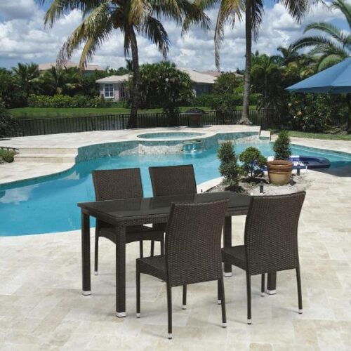 Обеденный комплект из ротанга T256A/Y380A-W53 Brown 4Pcs