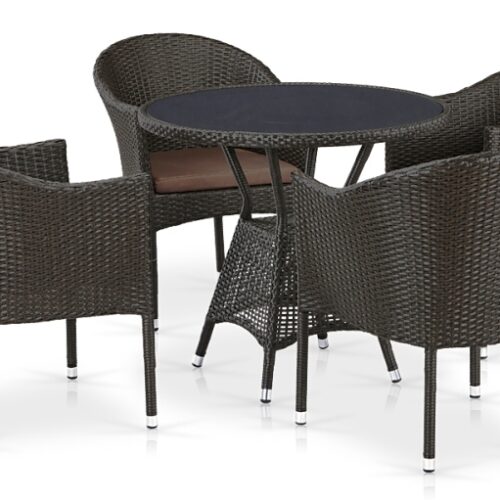 Обеденный комплект мебели T197ANS/Y350A-W53-D96 4Pcs Brown
