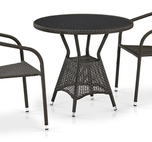 Кофейный комплект из ротанга T707ANS/Y137C-W53 2Pcs Brown