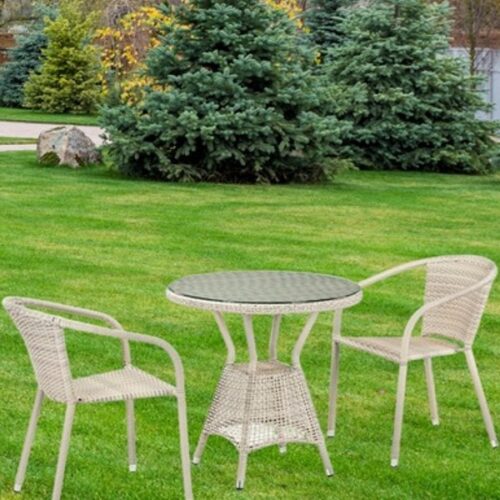 Кофейный комплект из ротанга T705ANT/Y137C-W85 2Pcs Latte
