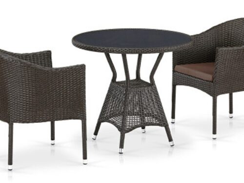 Обеденный комплект мебели из ротанга T707ANS/Y350-W53 2Pcs Brown