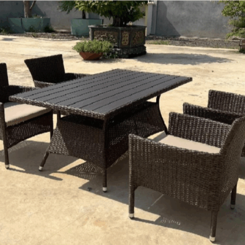 Комплект мебели из иск. ротанга AM-196B/T196 Brown 4Pcs (4+1)