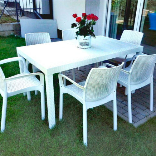 Комплект столовой группы Nebraska Dinner Set, белый