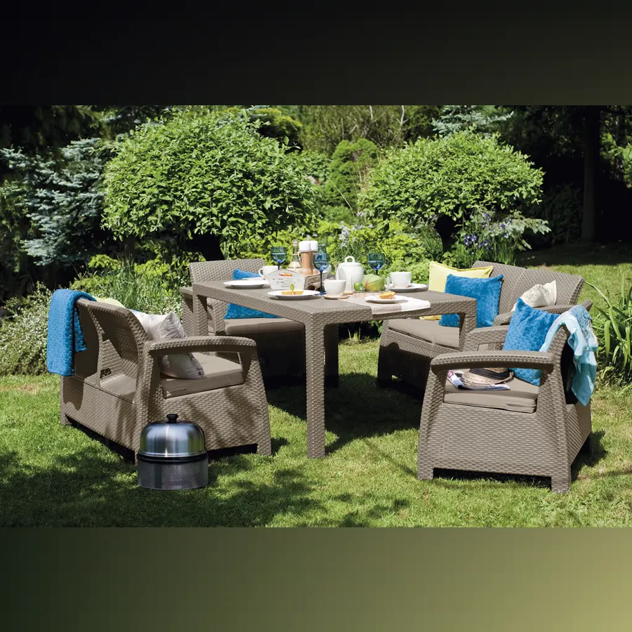 Садовая мебель Corfu Fiesta (Корфу Фиеста) Set (2 дивана, 2 кресла, стол), капучино