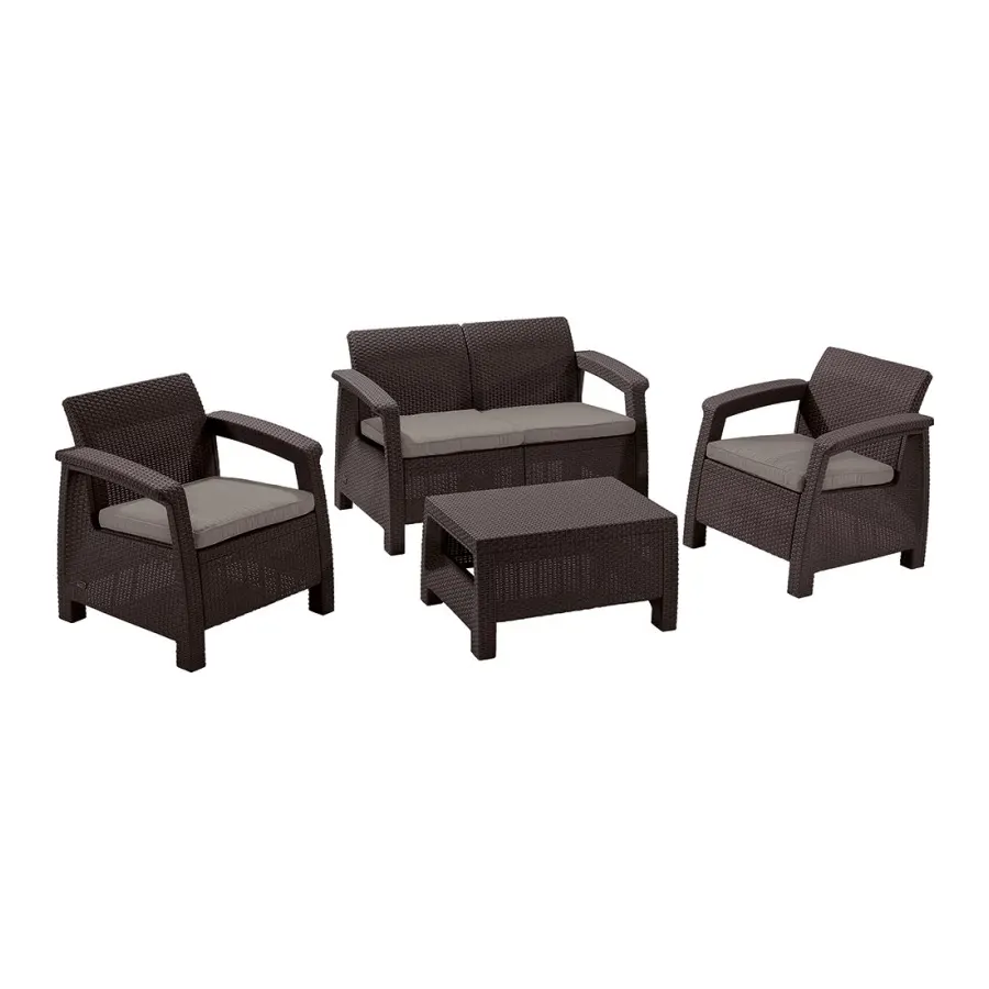 Садовая мебель Allibert Corfu Set (диван, 2 кресла, стол)