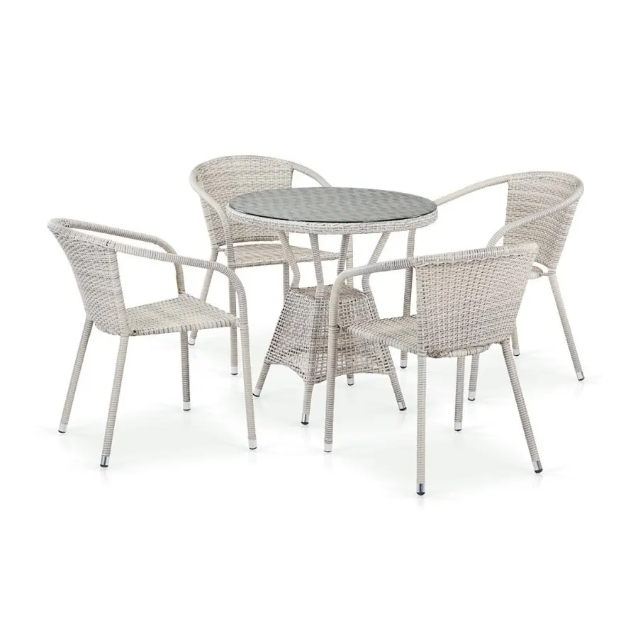 Обеденная группа из ротанга T705ANT/Y137C-W85 4Pcs Latte