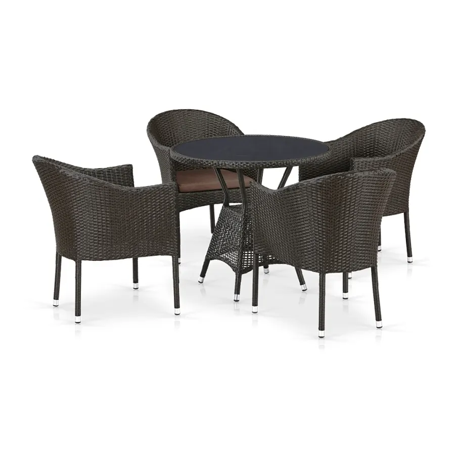 Комплект обеденной мебели T707ANS/Y350-W53 4Pcs Brown