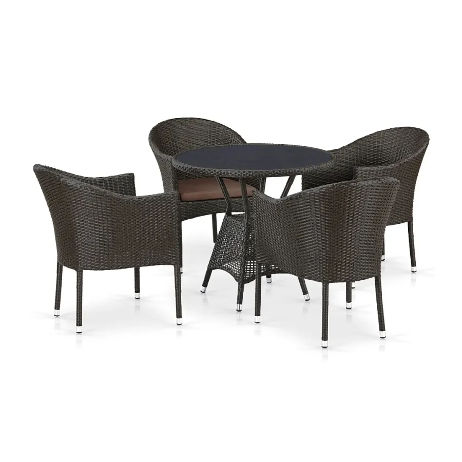 Обеденный комплект мебели T197ANS/Y350A-W53-D96 4Pcs Brown