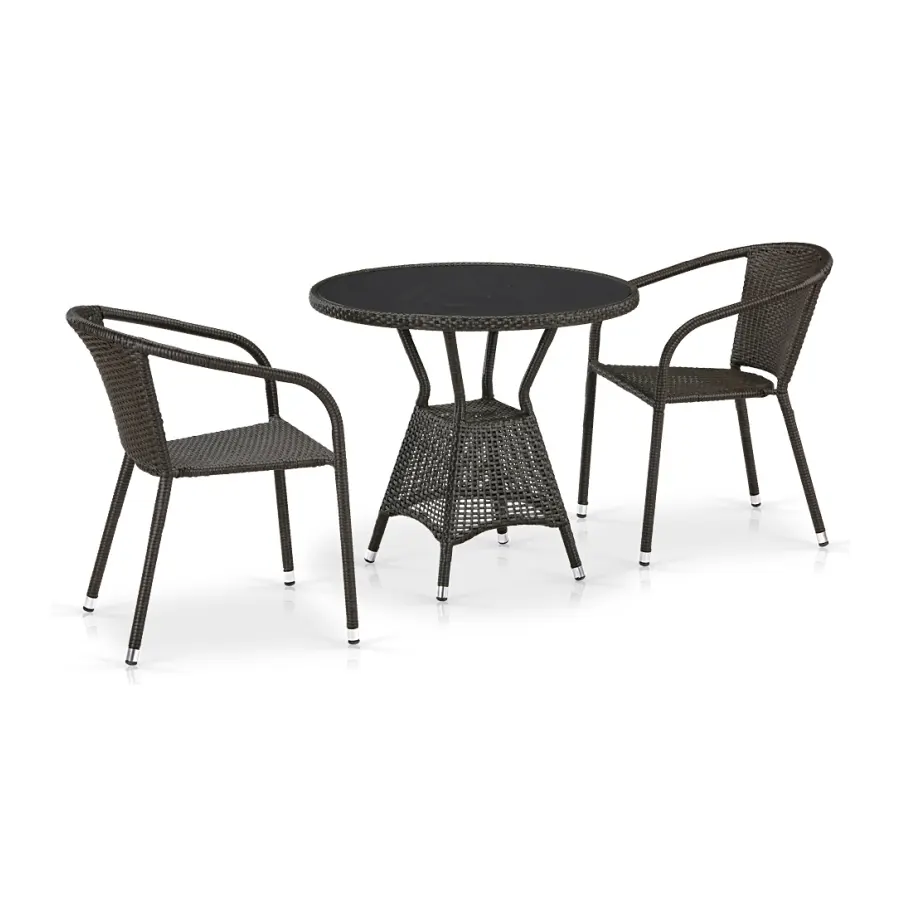 Кофейный комплект из ротанга T707ANS/Y137C-W53 2Pcs Brown
