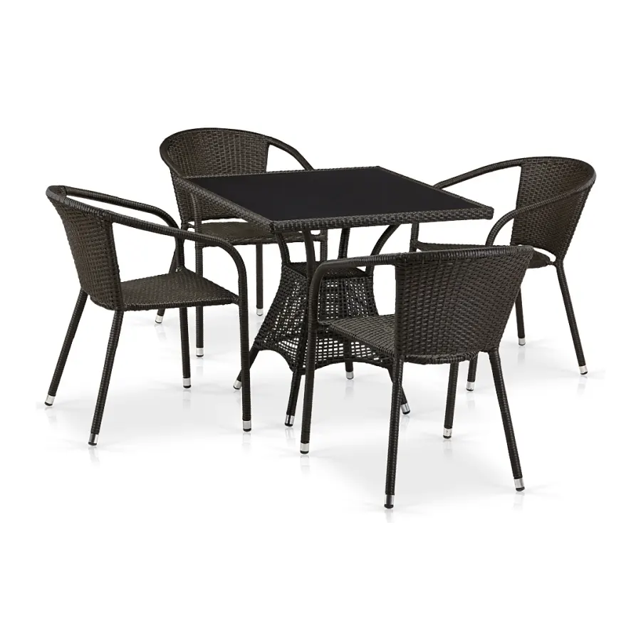 Комплект обеденной мебели T197ANS/Y350A-W53-D96 4Pcs Brown