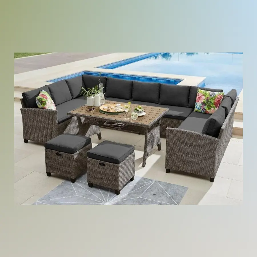 Комплект плетеной мебели AFM-370A Dark Grey